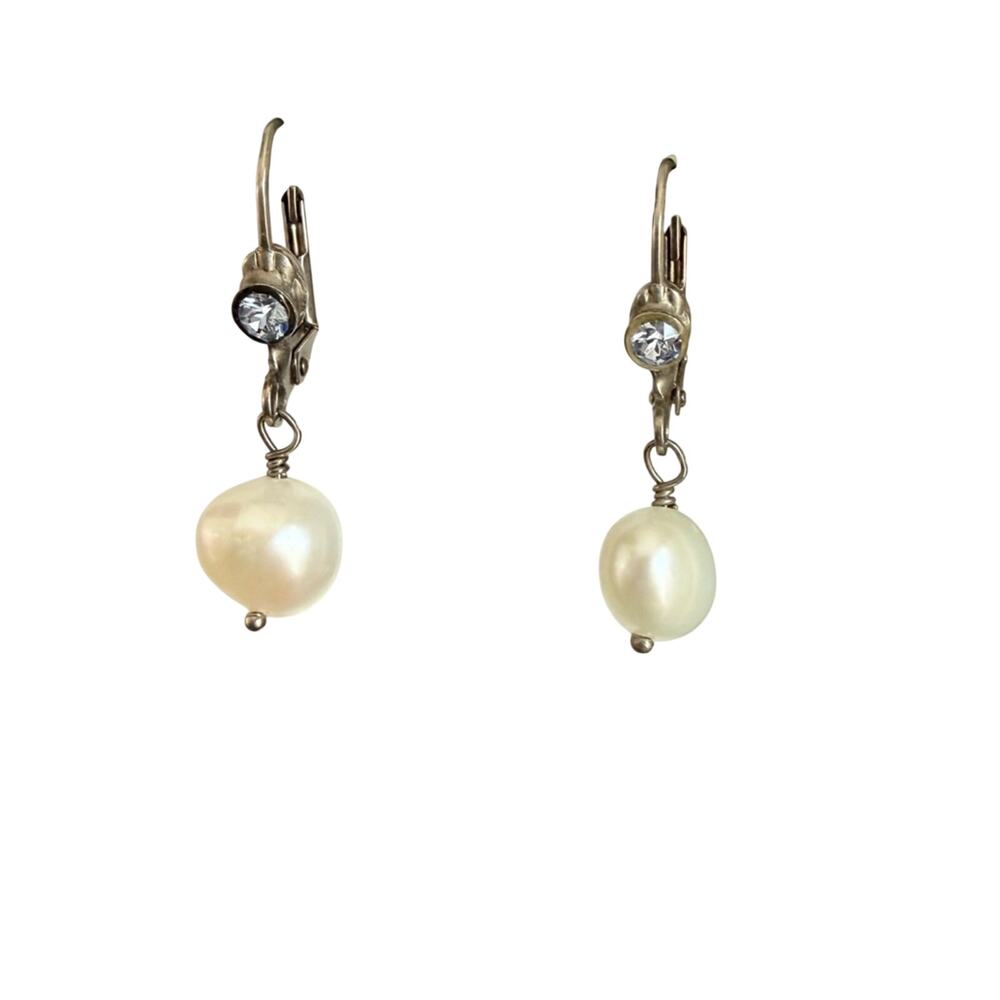 Sorrelli Crystal Dangle Pearl Earrings